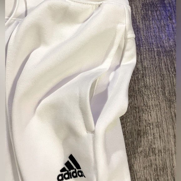 NWT ADIDAS Track Pant Women Large Athletic White kick flare Cropped ankle casual - Picture 10 of 11